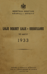 Ligje-Dekrete-dhe-Rregullore-1933